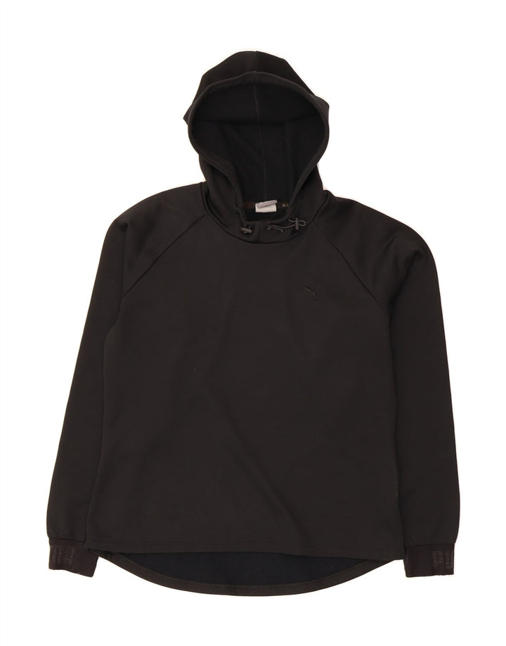 PUMA Womens Hoodie Jumper UK 14 Large Black Polyester Vintage Puma and Second-Hand Puma from Messina Hembry 