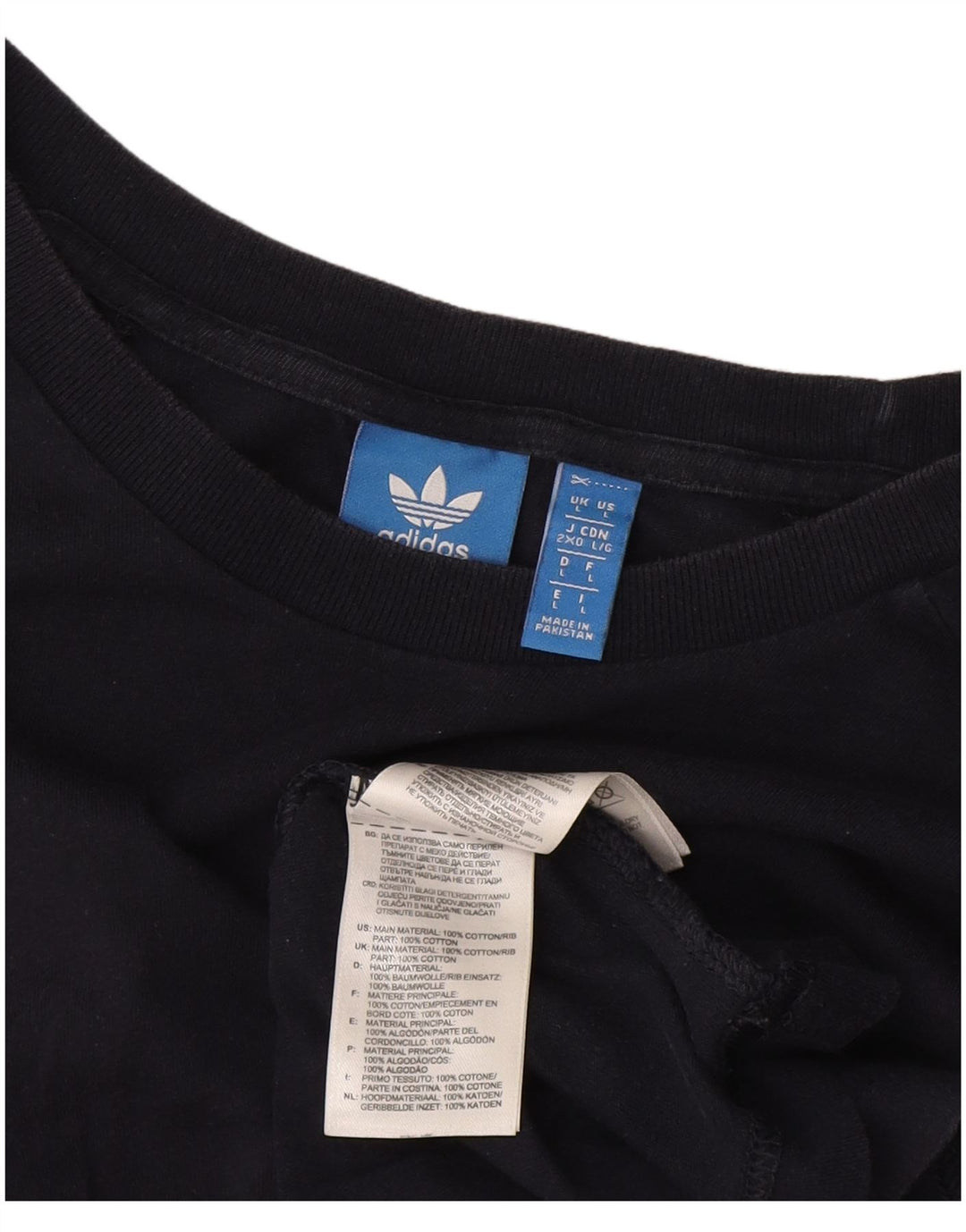 T-shirt Adidas da uomo Top Large in cotone nero