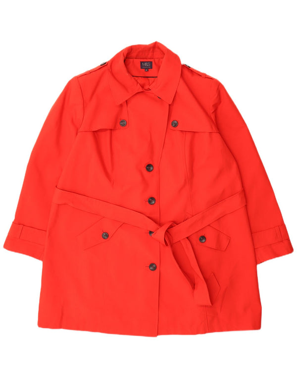 Trench da donna Marks & Spencer UK 26 5XL Poliestere rosso