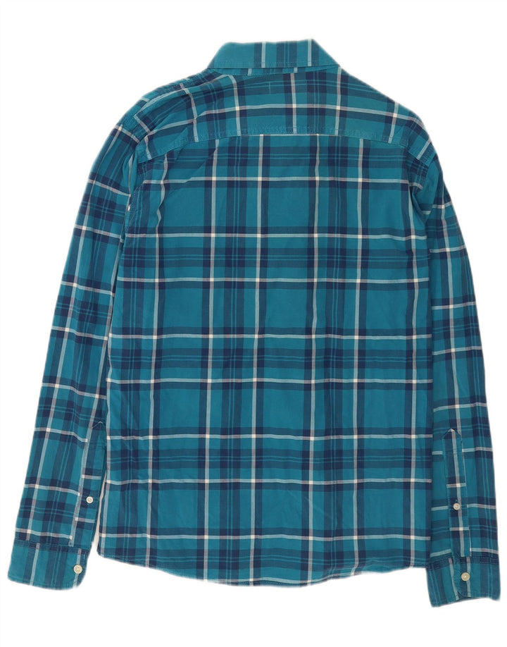 Camicia Hollister da uomo in cotone scozzese grande blu