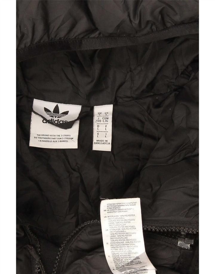Giacca imbottita con cappuccio da uomo Adidas UK 40 grande poliestere nero