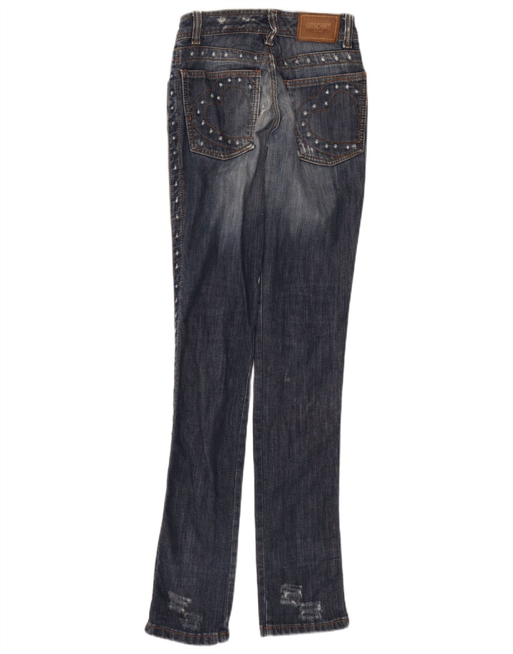 Jeans skinny effetto consumato Moschino da donna W27 L34 Blu