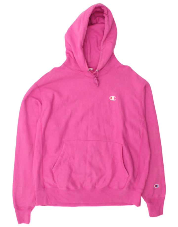 Maglione con cappuccio da uomo Champion grande in cotone rosa