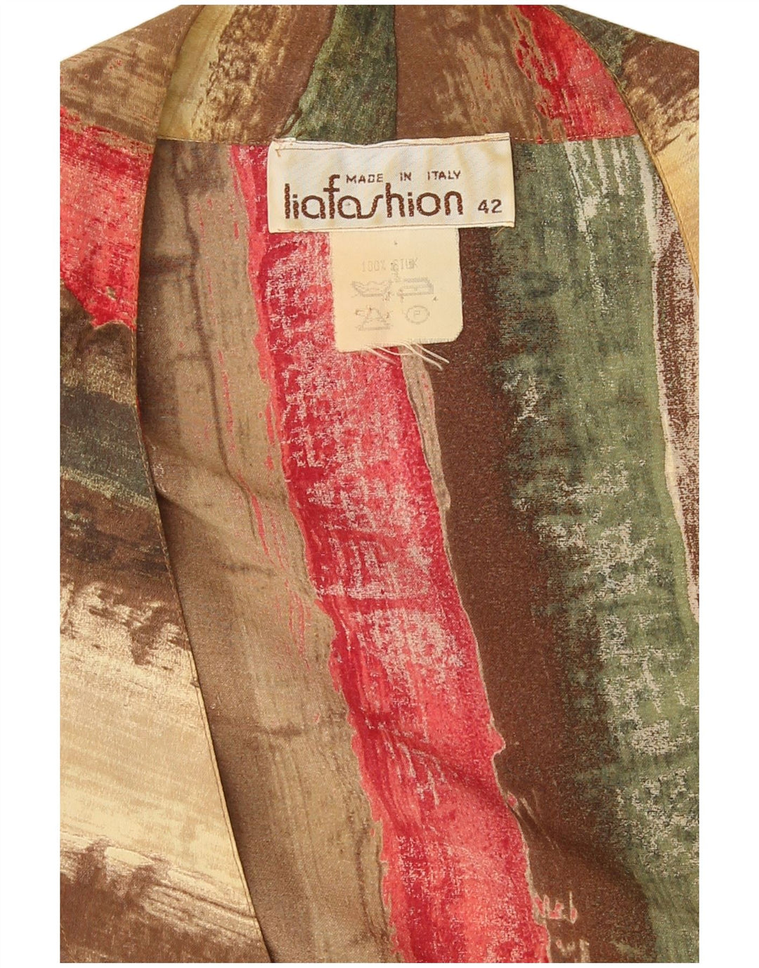 Top camicetta avvolgente da donna vintage IT 42 Seta a righe multicolori medie