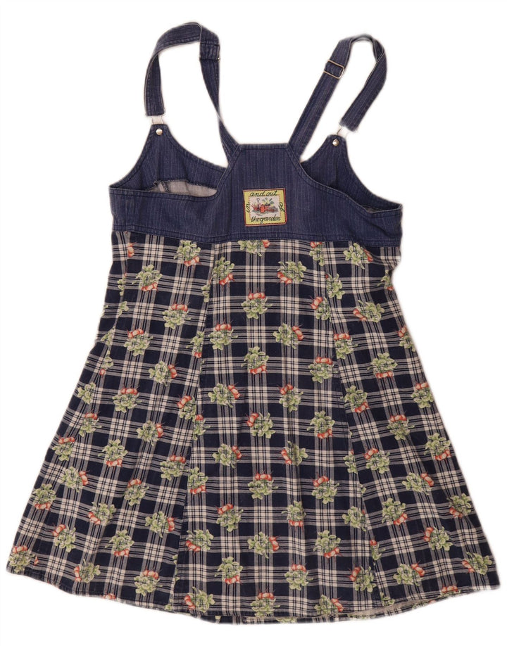 Mini abito salopette da donna Colmar UK 12 cotone medio a quadri blu navy