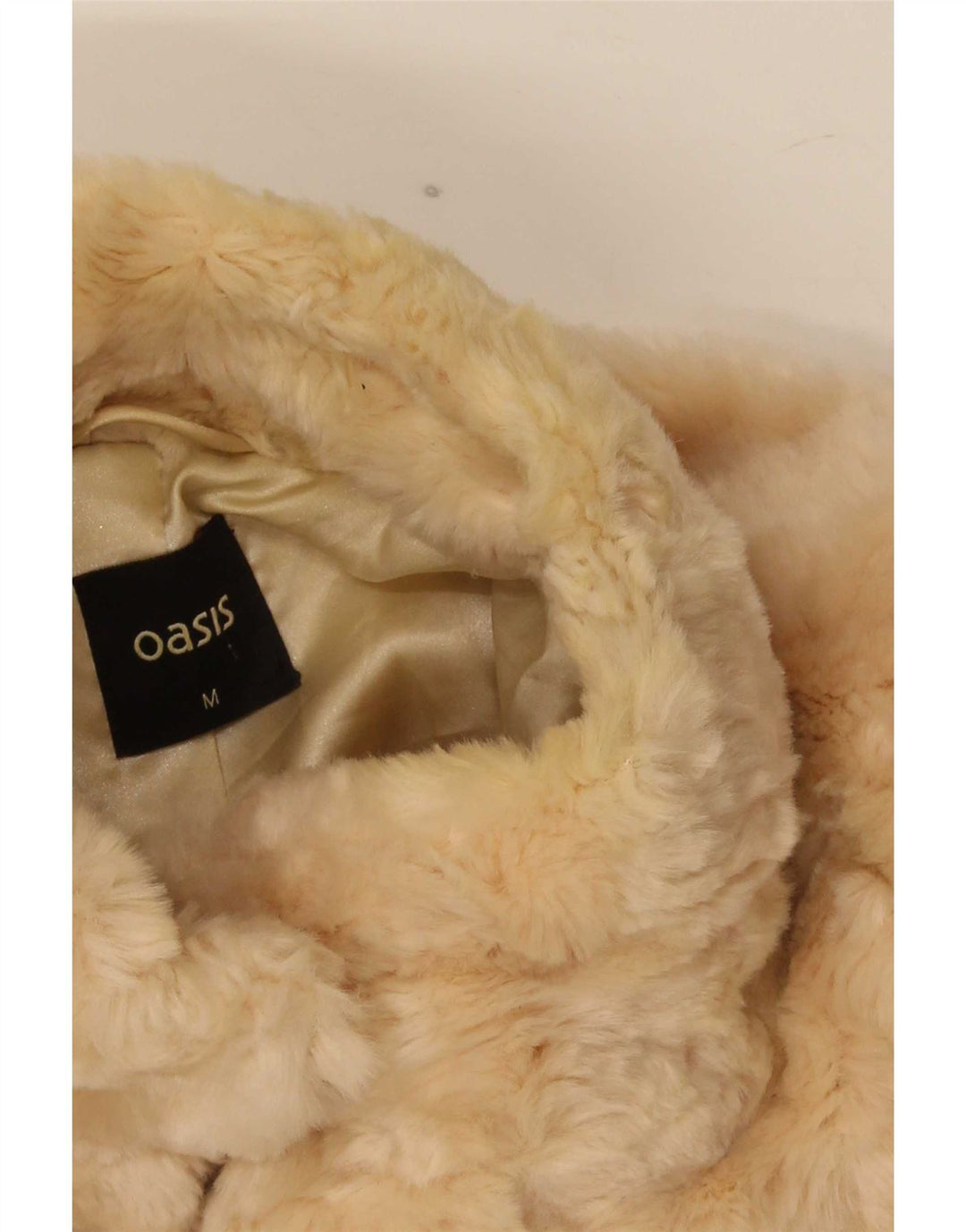 Giacca da donna in pelliccia sintetica Oasis UK 14 Beige medio