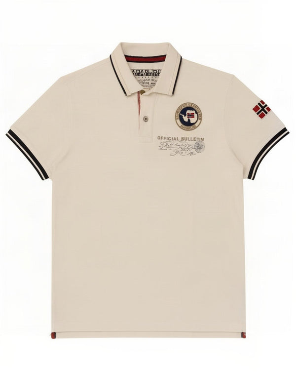 Napapijri Mens Graphic Polo Shirt 2XL White Cotton