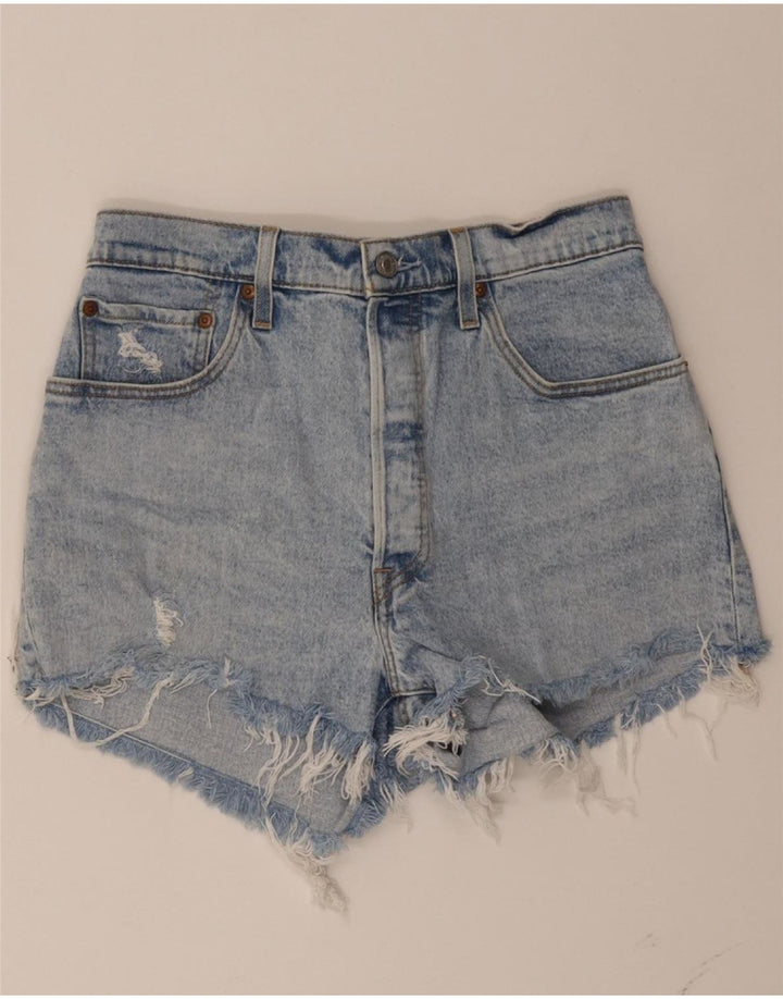 LEVI'S Womens Distressed Denim Shorts W32 Large Blue Cotton Vintage Levi's and Second-Hand Levi's from Messina Hembry 