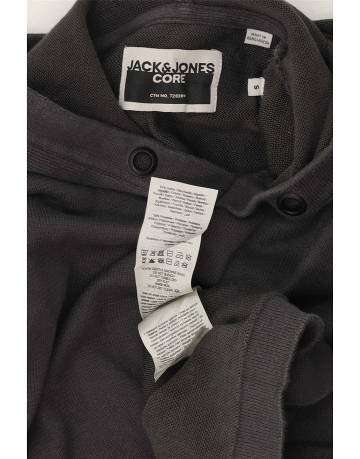 Maglione con cappuccio da uomo Jack & Jones piccolo in cotone grigio
