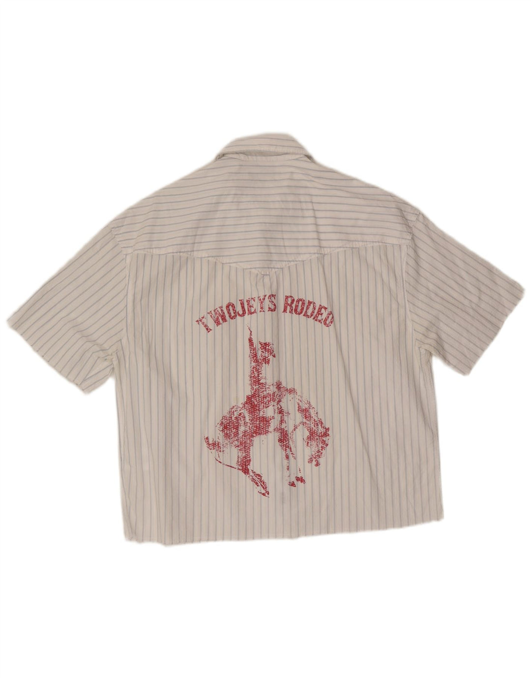 Camicia grafica da uomo a maniche corte Zara in cotone a righe bianche medie
