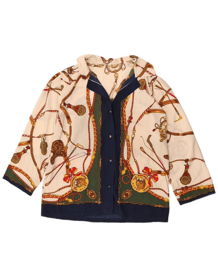 Camicetta da equitazione da donna vintage UK 14 grande multicolore