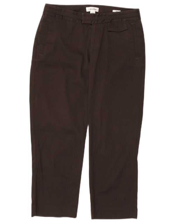 Pantaloni Capri dritti da donna Calvin Klein US 2 XS W27 L22 Cotone marrone