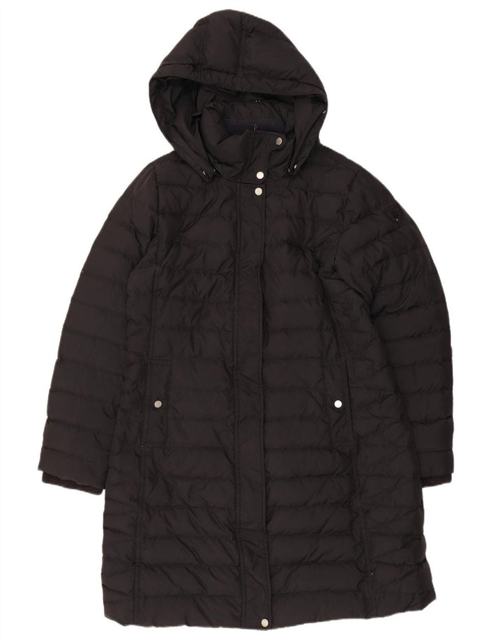 Cappotto imbottito con cappuccio da donna Tommy Hilfiger UK 14 grande poliestere nero