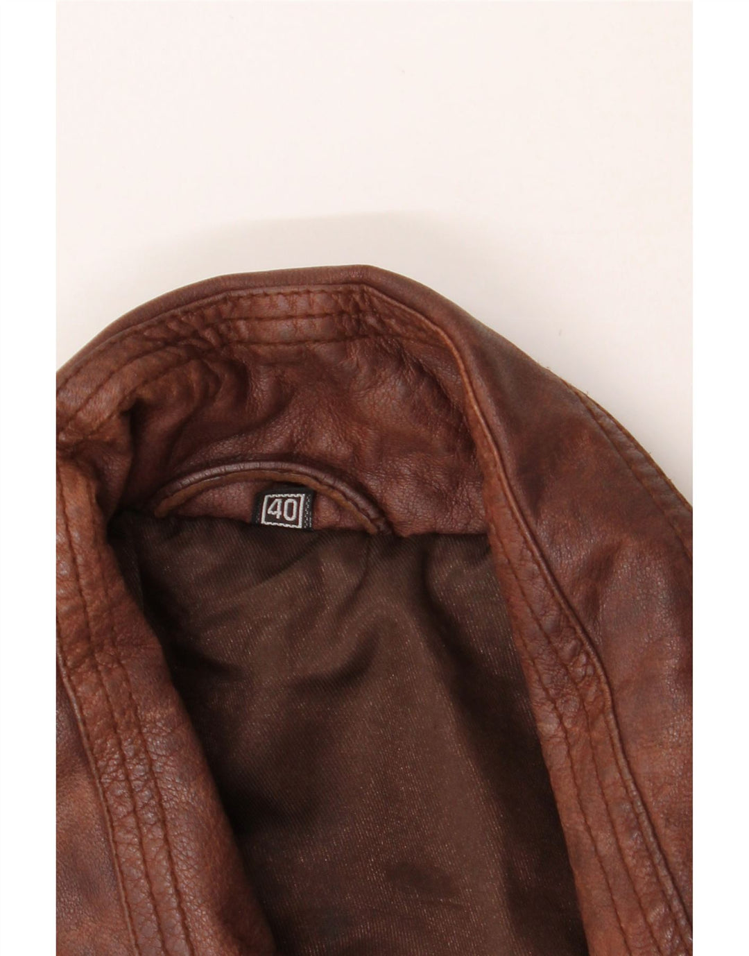 VINTAGE Womens Leather Coat EU 40 Medium Brown Leather Vintage Vintage and Second-Hand Vintage from Messina Hembry 