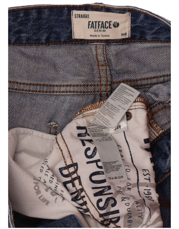 Jeans dritti da uomo Fat Face W34 L32 cotone blu
