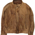 Giacca in pelle vintage da uomo UK 42 XL Marrone