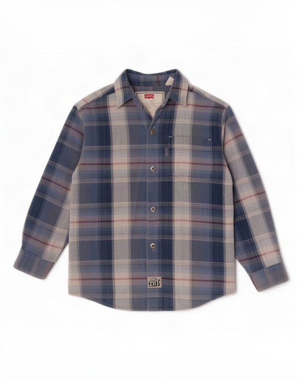 Camicia Levi's per ragazzi in flanella 4-5 anni in cotone scozzese blu