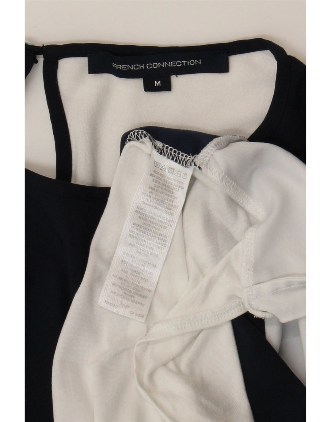 T-shirt da donna French Connection Top UK 14 Medium Navy Blue Colourblock