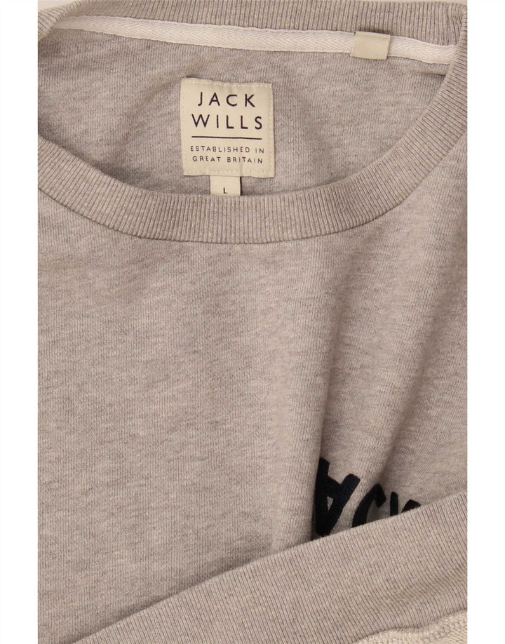 Felpa grafica da uomo Jack Wills Maglione grande grigio