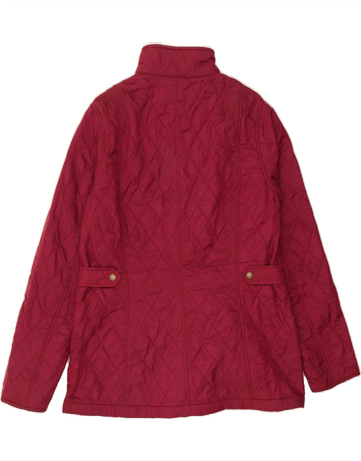 BARBOUR Womens Quilted Jacket UK 14 Large Maroon Polyamide Vintage Barbour and Second-Hand Barbour from Messina Hembry 