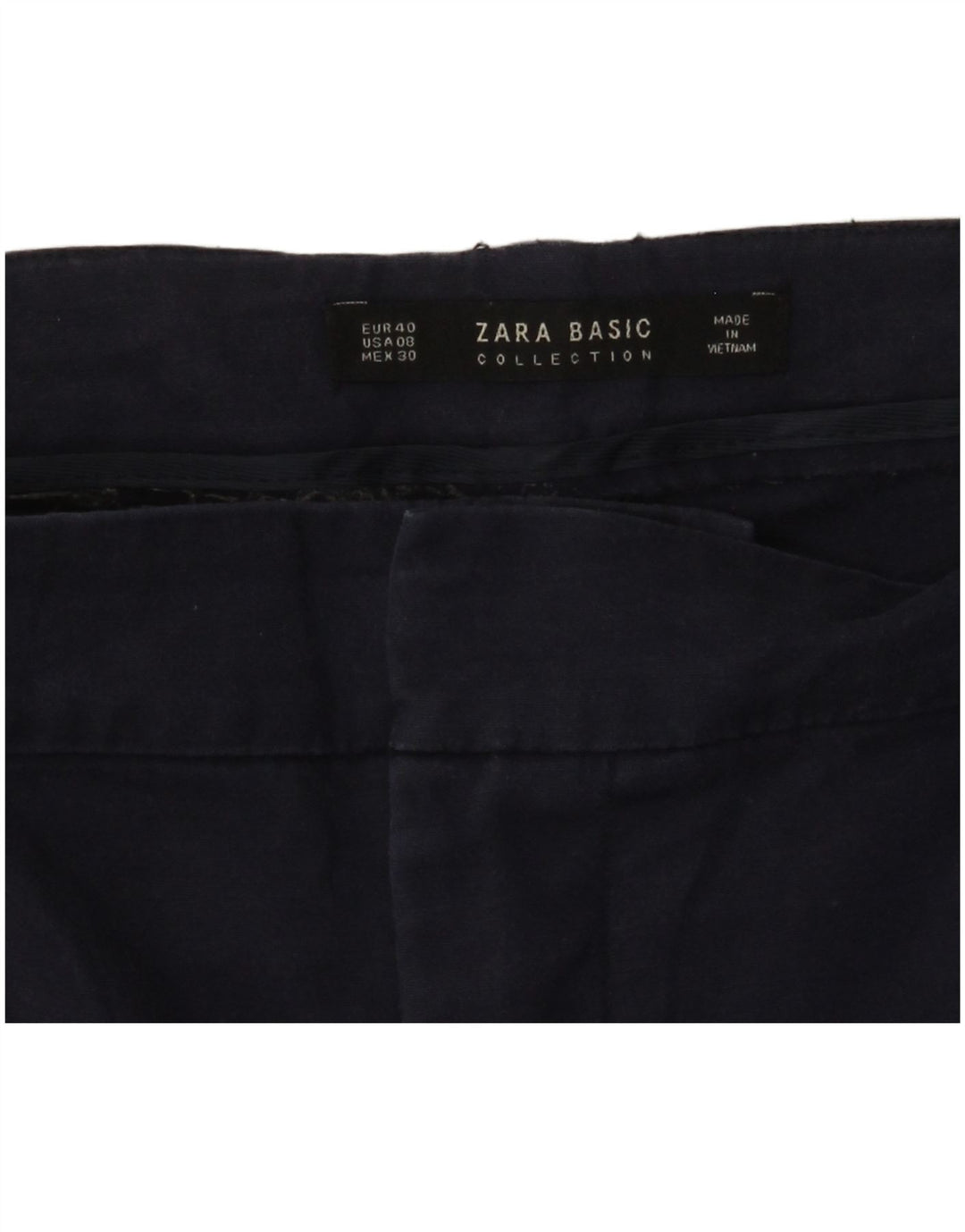 Pantaloni chino slim da donna Zara EU 40 medi W30 L26 blu navy