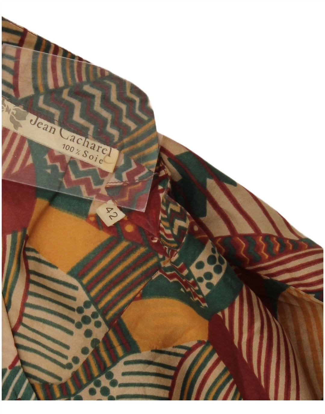 Camicetta camicia vintage da donna IT 42 media multicolore geometrica