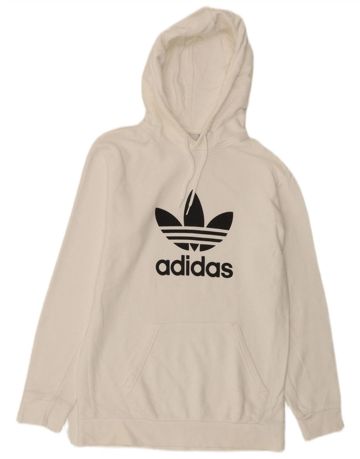 Felpa con cappuccio grafica da uomo Adidas Small bianca
