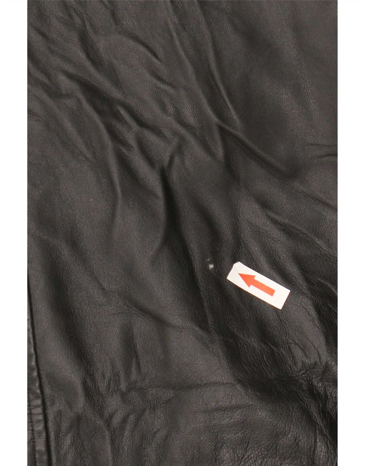 Giacca in pelle vintage da uomo UK 36 piccola nera classica