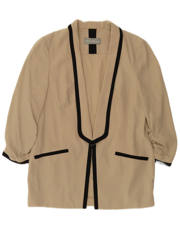 Giacca blazer aperta con maniche a 3/4 Marks & Spencer da donna UK 12 Beige medio