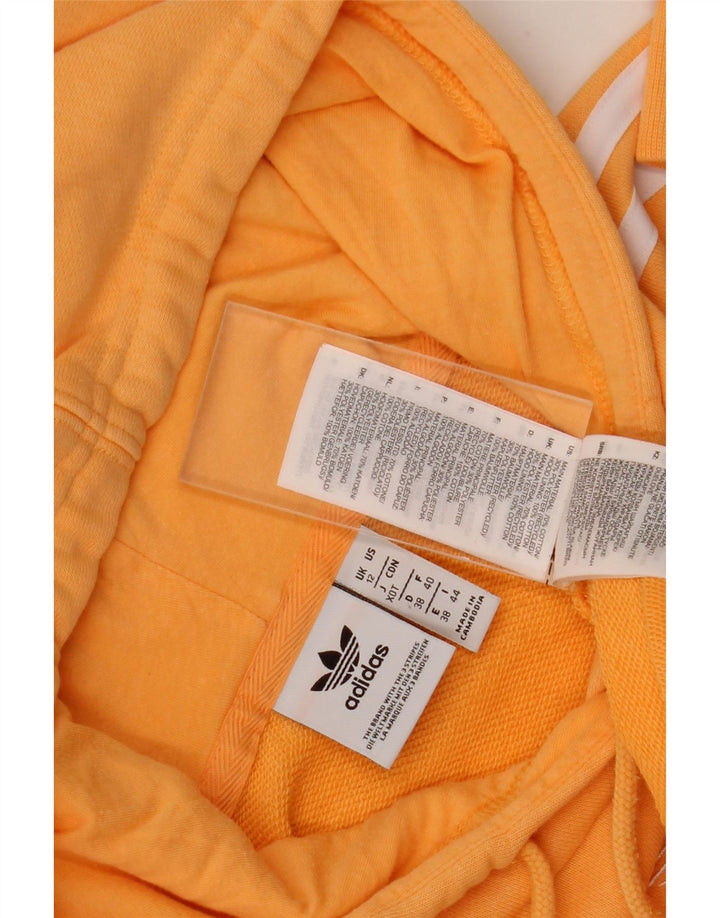 Felpa con cappuccio oversize da donna Adidas UK 12 cotone arancione medio
