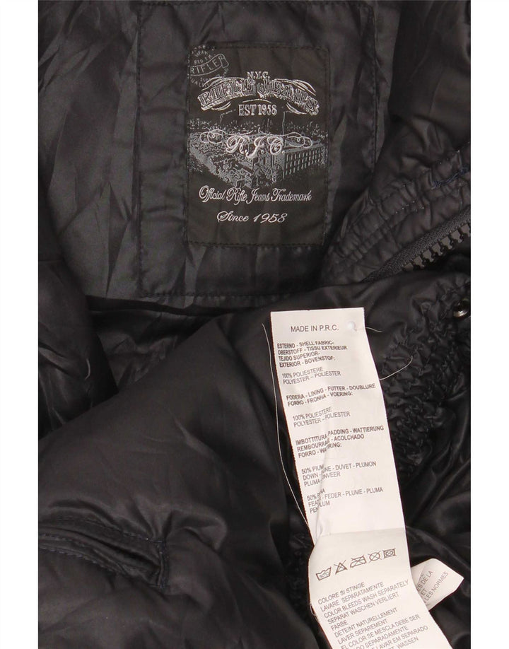 Gilet imbottito con cappuccio da uomo Rifle UK 36 piccolo poliestere nero