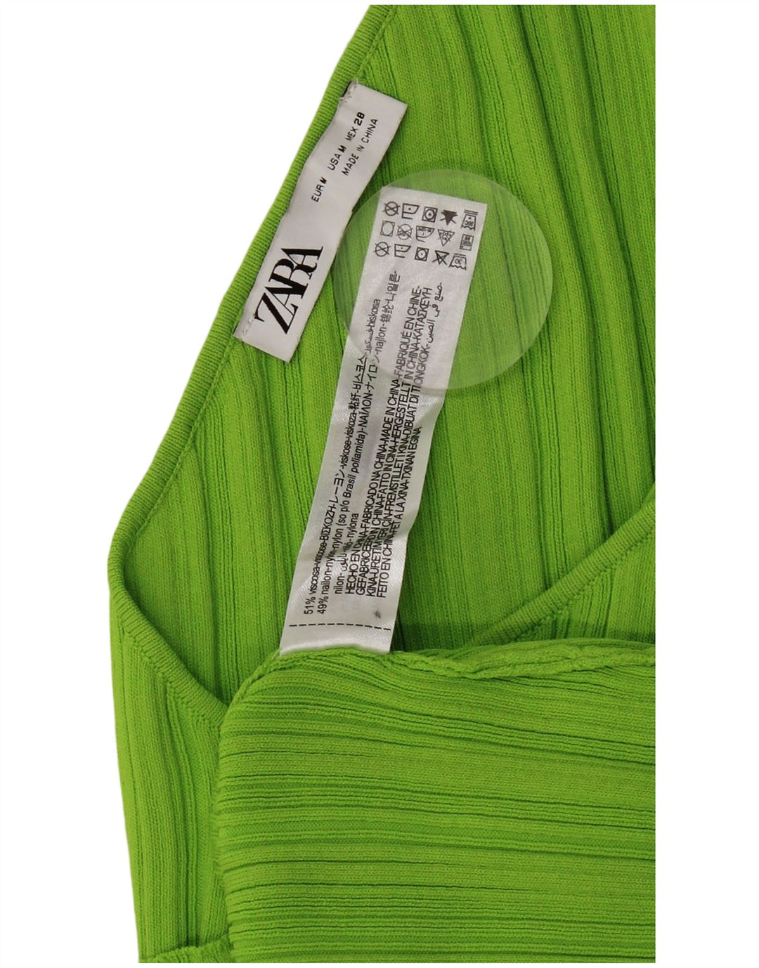 Abito monospalla asimmetrico da donna Zara UK 12 Viscosa verde medio