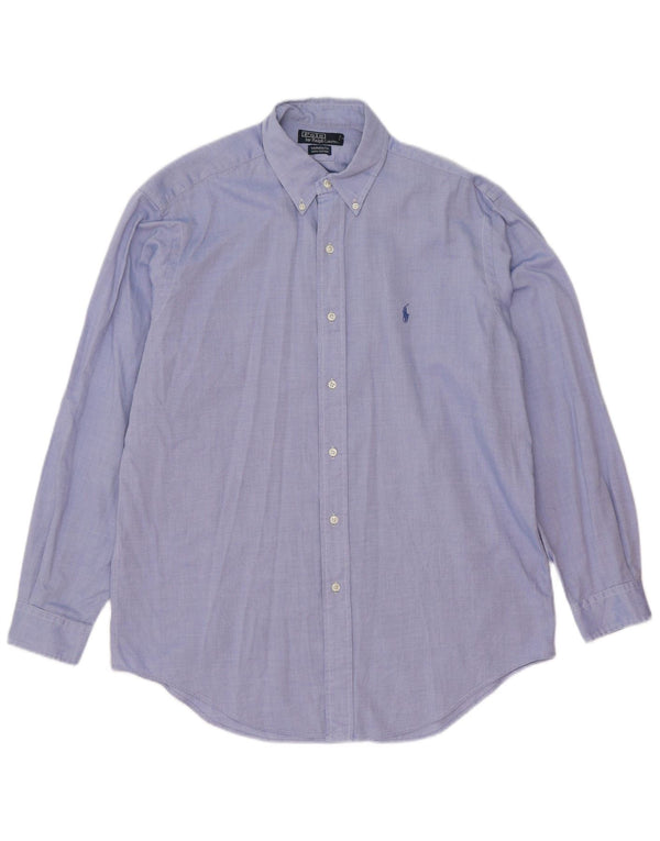 Polo Ralph Lauren Camicia Yarmouth da uomo taglia 15 1/2 blu medio classico