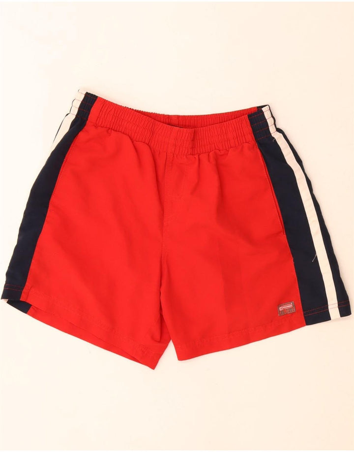 Pantaloncini da bagno da uomo Converse piccoli in poliestere color block rosso