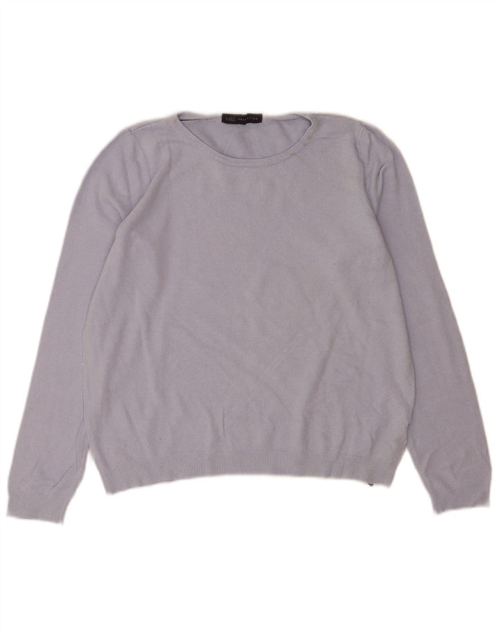 Maglione da donna Marks & Spencer con scollo a barca UK 12 Viscosa blu medio