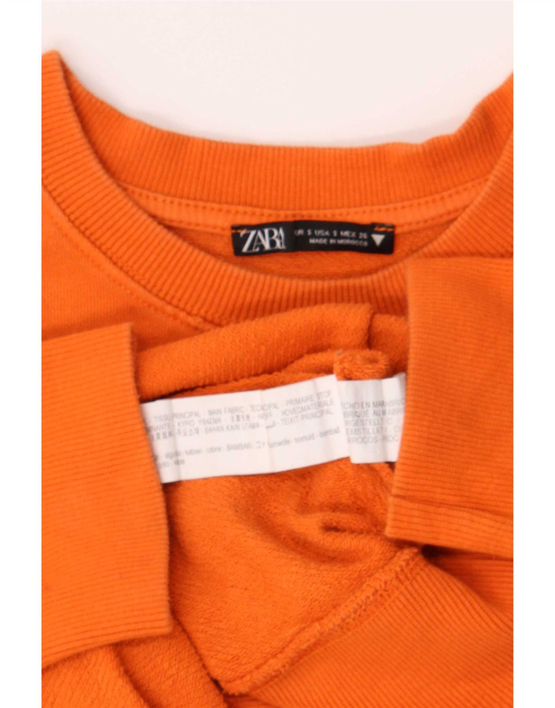Felpa oversize con grafica Zara da donna, maglione UK 10, piccola, cotone arancione