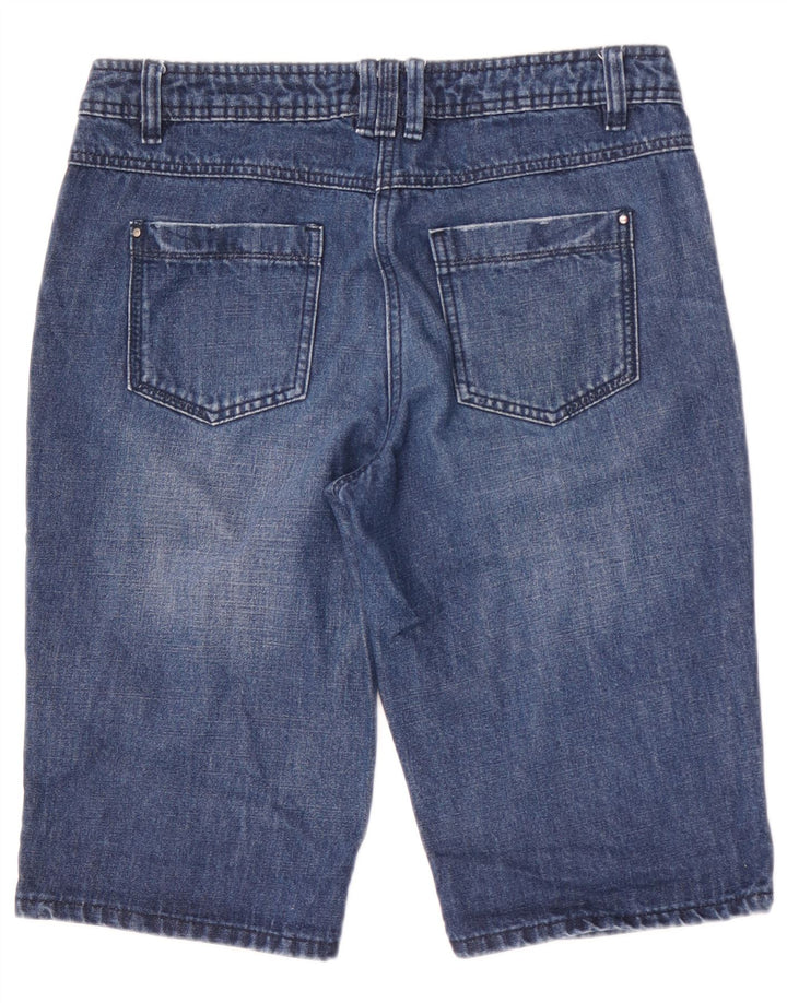 Pantaloncini di jeans da donna M&CO US 10 Large W32 cotone blu