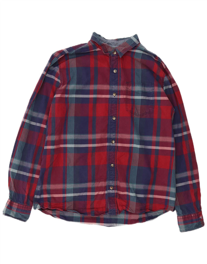 Camicia da uomo classica Fat Face XL in cotone a quadri rossi