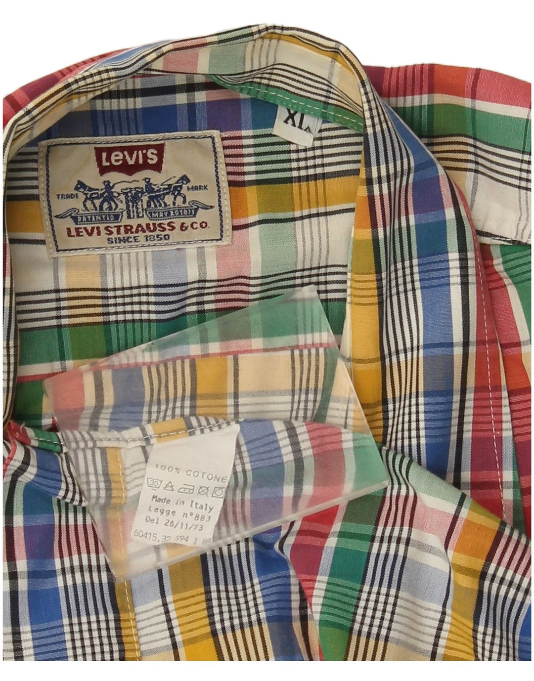 Camicia a maniche corte da uomo Levi's XL in cotone a quadri multicolore