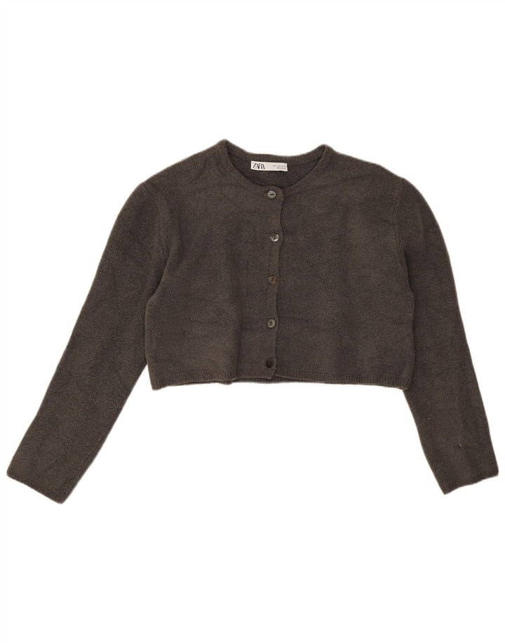 Maglione cardigan oversize corto da donna Zara UK 10 piccolo grigio