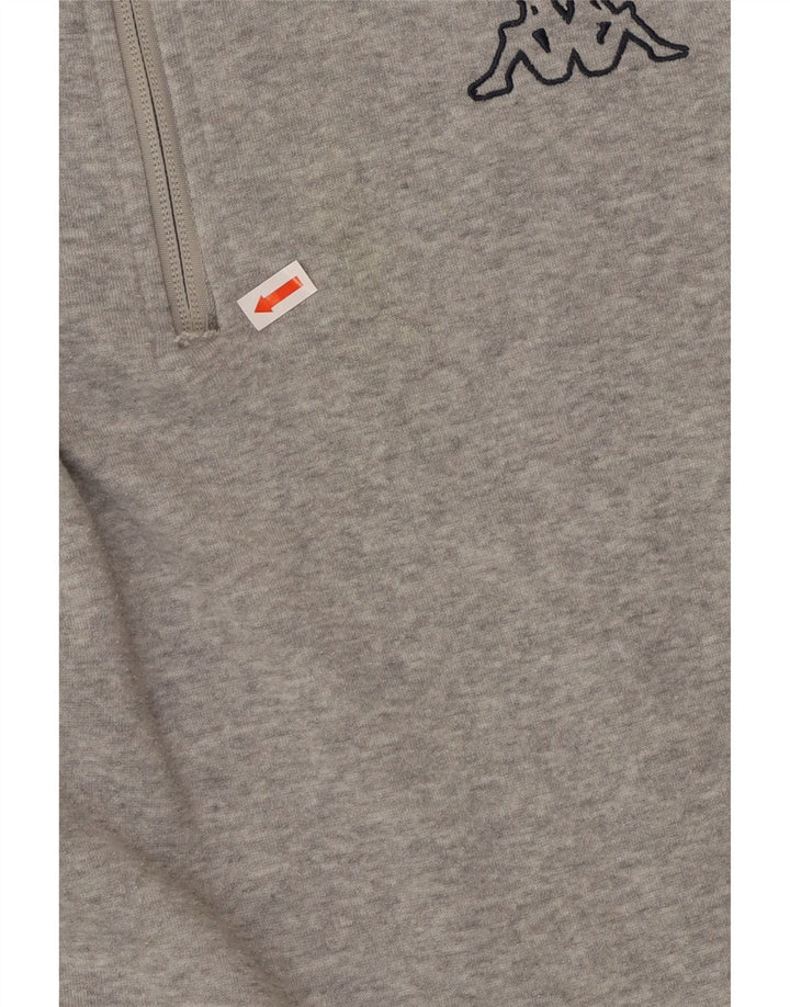 Felpa KAPPA da uomo con zip e collo, maglione XL, poliestere color block grigio