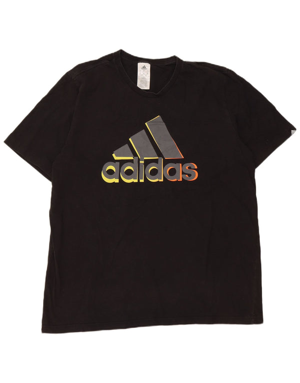 T-shirt grafica da uomo Adidas Top XL in cotone nero