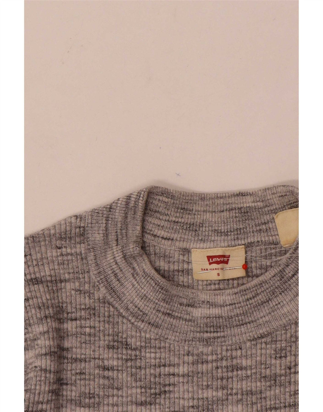 Maglione maglione a collo alto da donna Levi's UK 8 piccolo grigio screziato