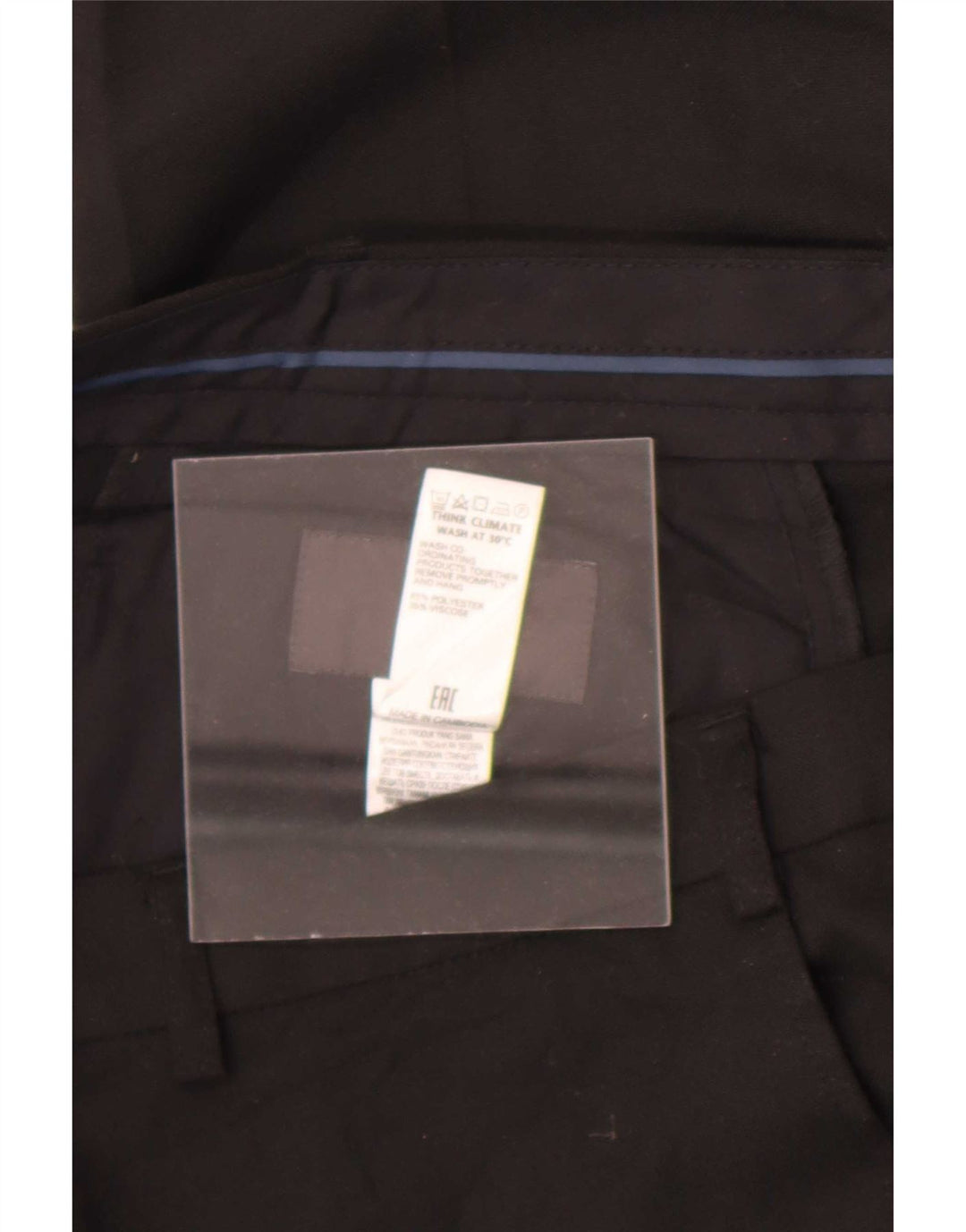 Pantaloni da abito dritti da uomo Marks & Spencer W36 L29 poliestere nero