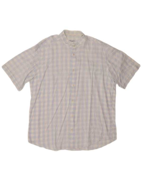 Camicia a maniche corte da uomo VINTAGE taglia 18 45 2XL cotone a quadri blu