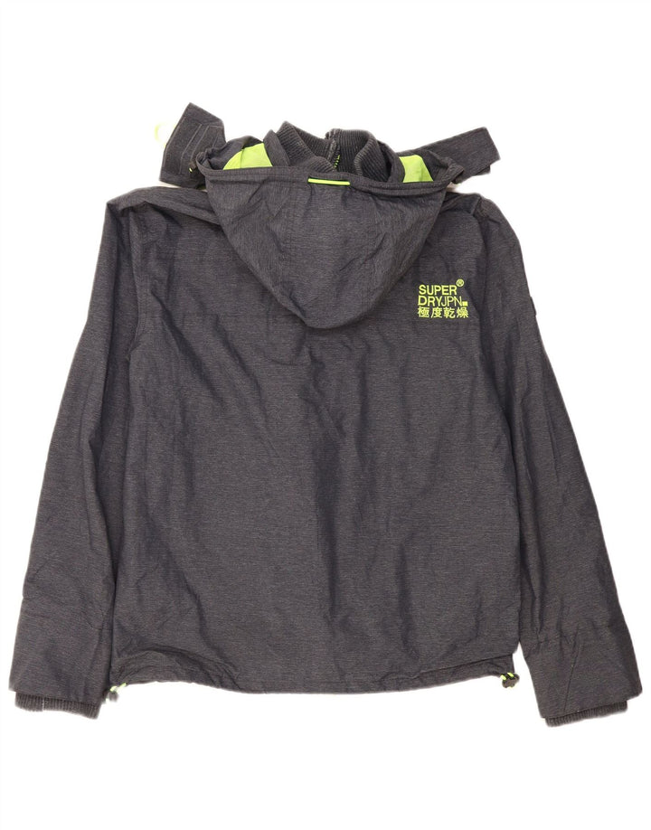 Giacca a vento grafica da donna SUPERDRY Windcheater UK 16 grande grigia