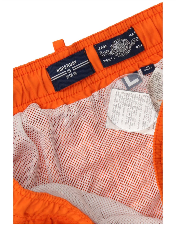 Pantaloncini da bagno grafici da uomo Superdry grandi in poliestere arancione