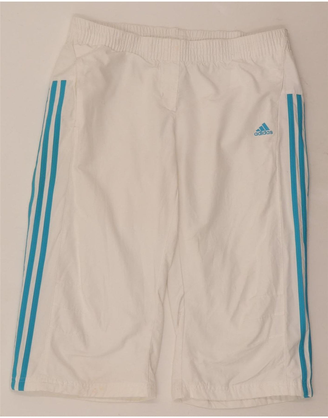 Pantaloncini sportivi Adidas da donna Bermuda UK 14 poliestere bianco medio