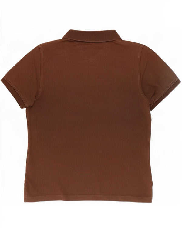 Polo da donna Tommy Hilfiger UK 14 grande cotone marrone