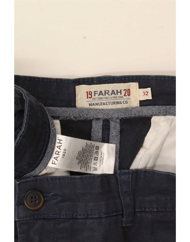 Pantaloncini chino da uomo Farah W32 cotone blu navy medio